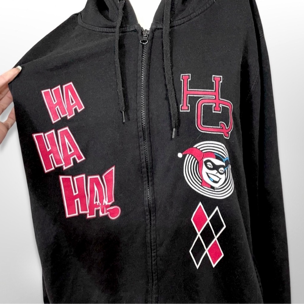 VTG 90's Harley Quinn DC Comics Thick Zip-up Jacket Women's XL - Picture 8 of 9